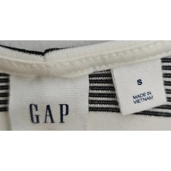 Gap Women's Dress Small Lowback Black White Striped‎ Mini Short Tshirt Sheath - Picture 6 of 8